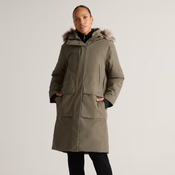 QUINCE Responsible Down Hooded Long Parka Large Faded Cargo 0035 - Picture 1 of 16